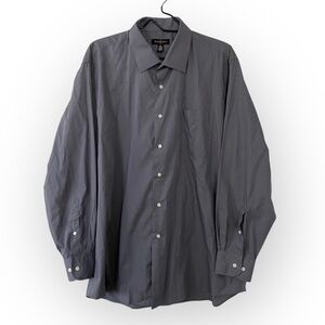 Ziggurat Men’s Gray Button Down Dress Shirt Size XL Long Sleeves Business Casual